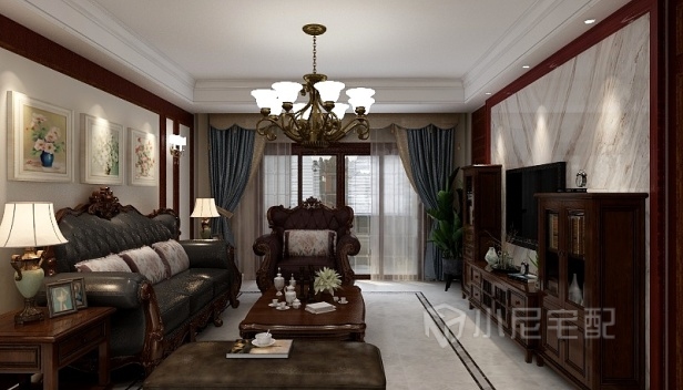 120㎡/三室一廳兩衛(wèi)/美式