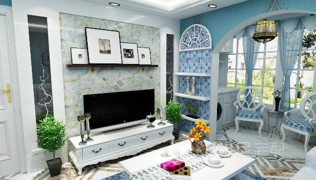 90㎡/兩室兩廳一衛(wèi)/地中海